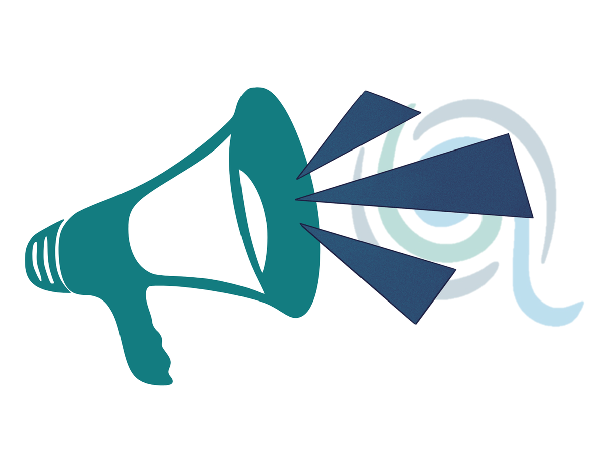 Megaphone and district logo