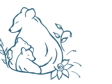 Bear with cubs illustration