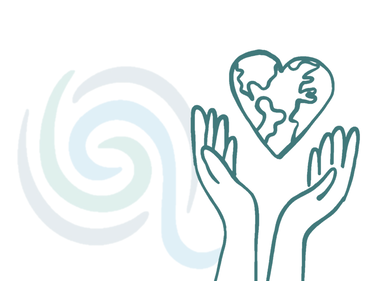 hands holding heart shaped world